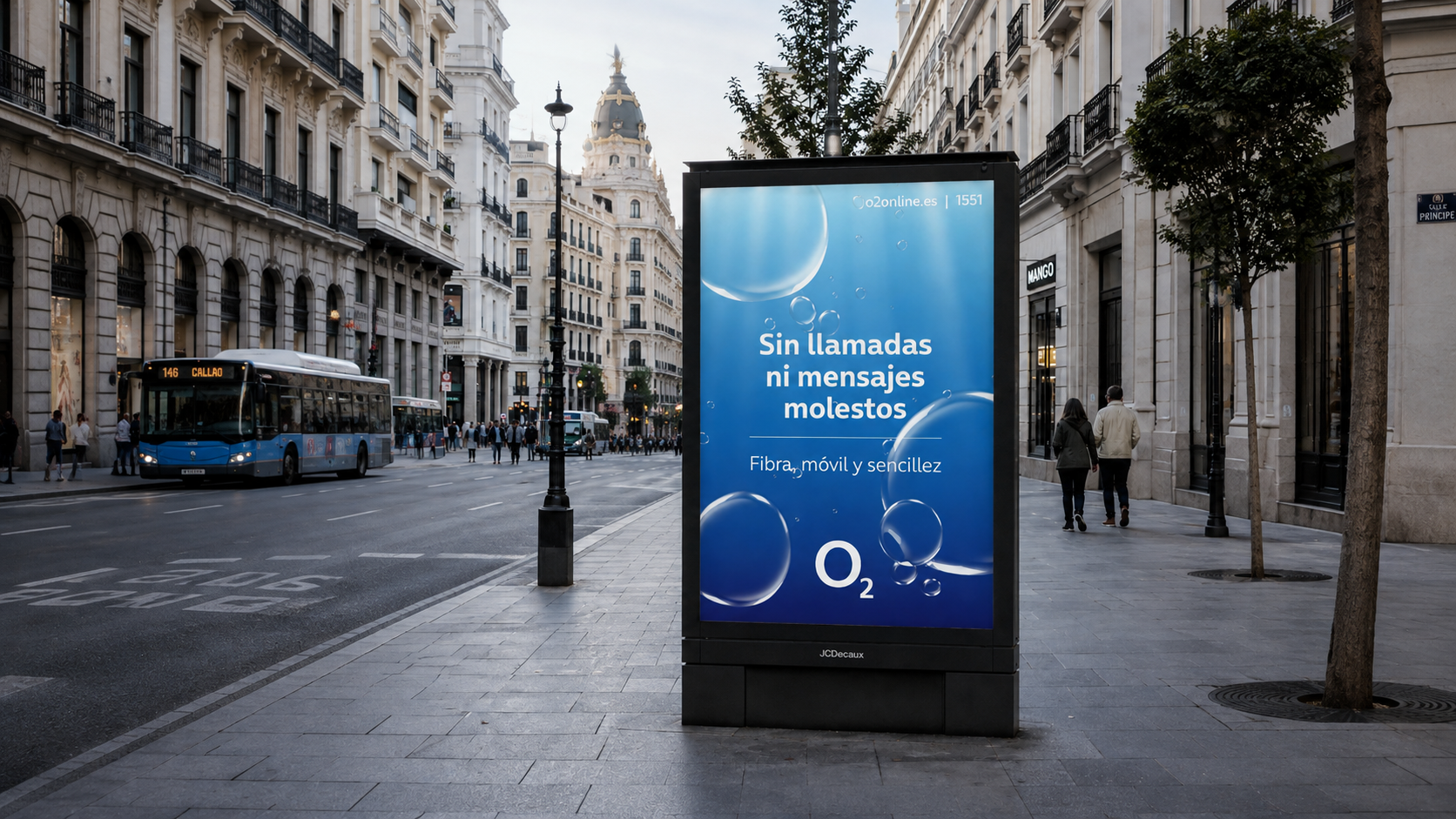 O2 mupi on the street, Madrid